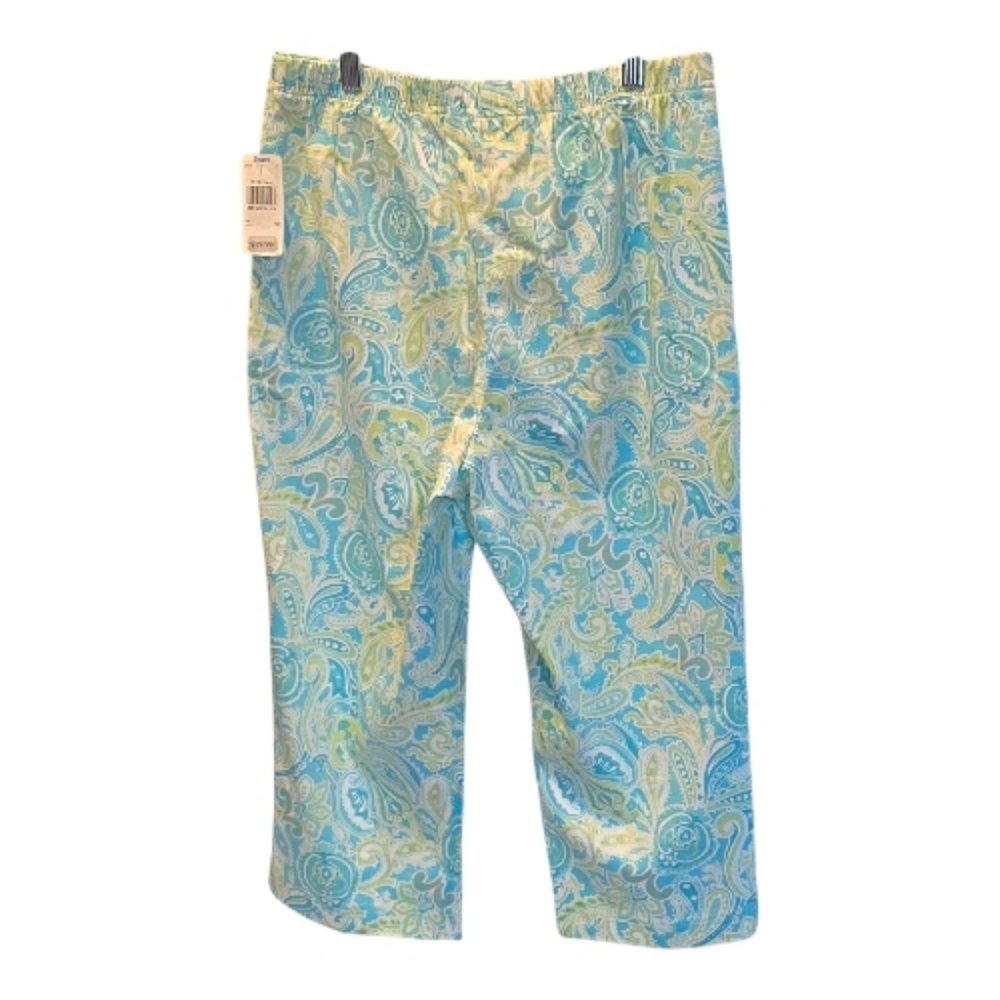Tradition Paisley Capris in Turquoise, Lime & Cream - Picture 2 of 6